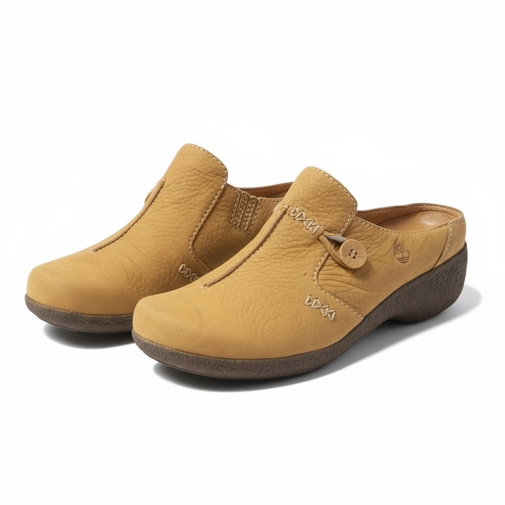 🟡 Timberland Comfort Zone Clogs 👢 Women’s 10 Leather Slip-Ons